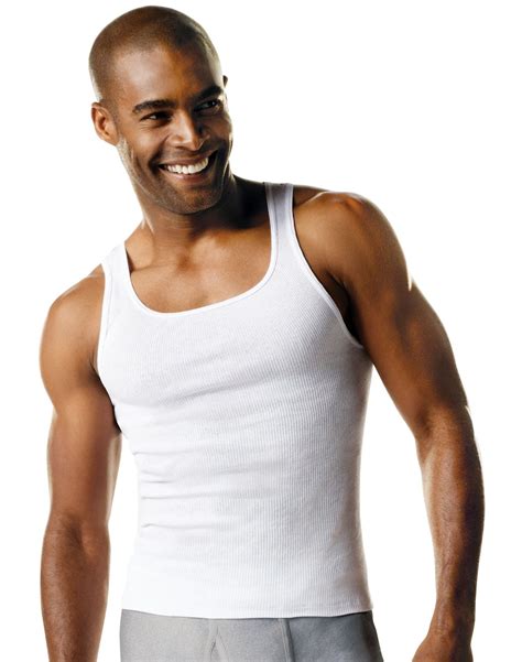 Hanes Hanes Mens Big And Tall White Tank Undershirts Pack Of 3 4xlt