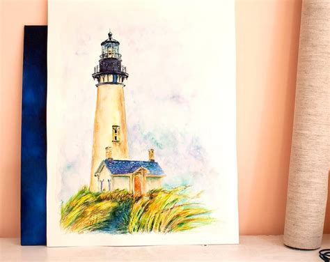 15 Off Coupon On Lighthouse Painting Original Watercolor Painting