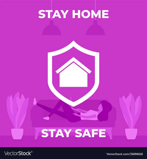 Stay Home Safe Poster Design Royalty Free Vector Image
