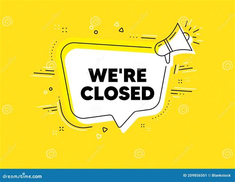 We Re Closed Business Closure Sign Vector Stock Vector Illustration