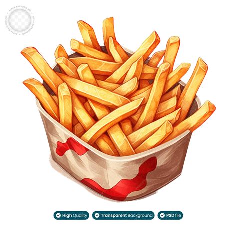 premium psd illustrated french fries tempting fast food artwork
