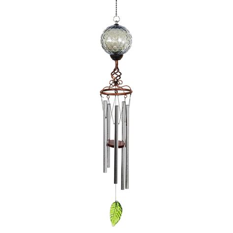Solar Pearlized Honeycomb Glass Ball Wind Chime Exhart