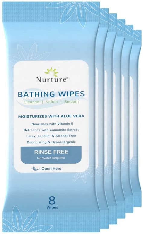 Nurture Rinse Free Cleansing Bathing Wet Wipes For Adults Pack