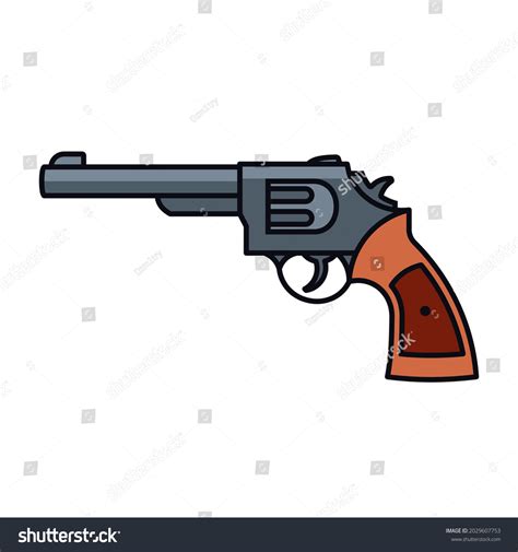 6 Shooter Pistole Symbol Clip Art Bild Stock Vektorgrafik