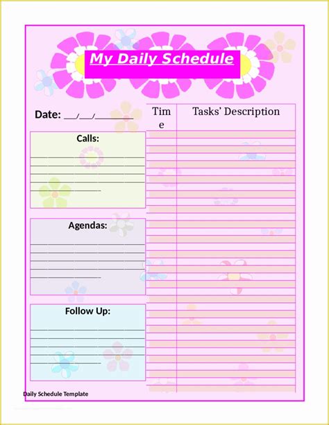 Free Cute Templates Of 10 Free Printable Daily Planner Templates