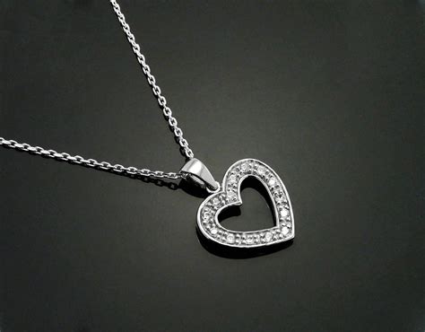 Heart Charm Necklace Sterling Silver Love Jewelry T For Her