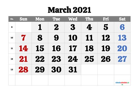 Free Printable March 2023 Calendar 12 Templates Free Printable