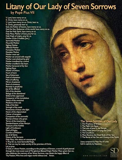 Litany Of Our Lady Of Seven Sorrows Catholic Quotes Catholic Prayers