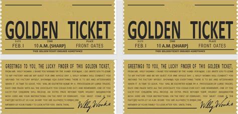 Printable Golden Ticket Templates Word Pdf Best Collections
