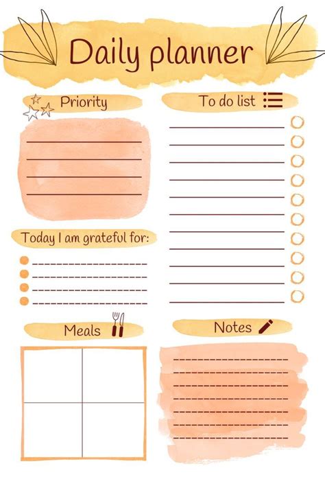 Cute Daily Planner Printable Editable Daily Planner To Do Etsy