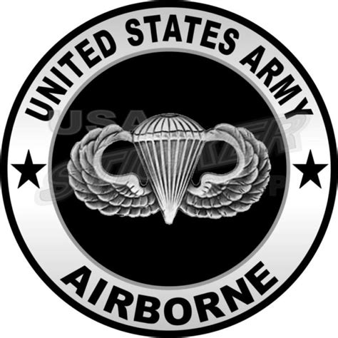 Us Army Airborne Wings Round Usa Military Stickers And Custom