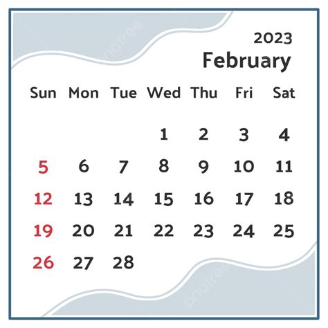 February 2023 Calendar Png Picture February 2023 Calendar February