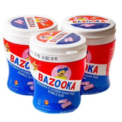 Elite Bazooka Sugar Free Gum Tubs 6ct Box Elite Sugar Free Gum