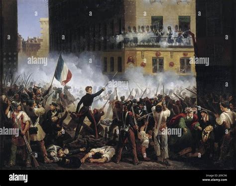 Révolution De 1830 Combat De La Rue De Rohan 29071830 Stock Photo