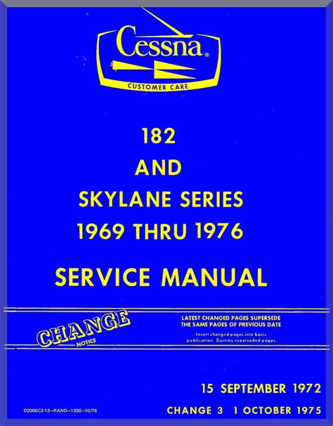cessna 182 skylane series aircraft service manual 1969 thru 1976 aircraft reports aircraft