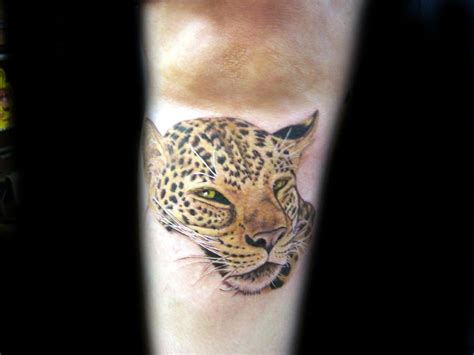 Realistic Color Leopard Tattoo By Angela Leaf Tattoos