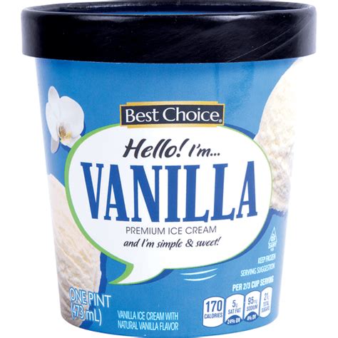 Best Choice Vanilla Ice Cream Ice Cream Fishers Foods