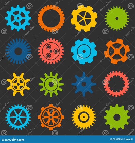Gears And Cogs Icons Set In Vector Stock Vector Illustration Of Gear