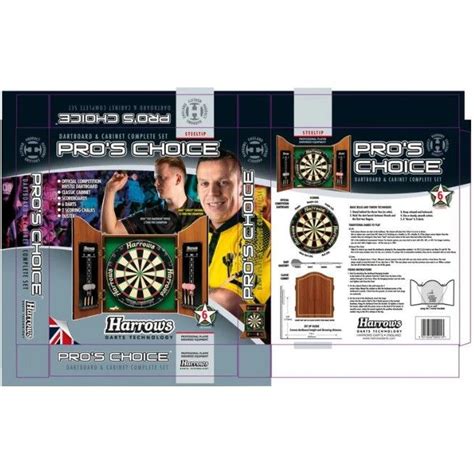 Harrows Pros Choice Dartboard Set With Cabinet Official Competition
