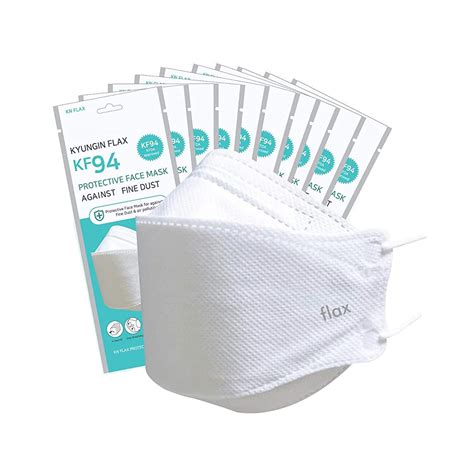 buy kn flax kf94 face protective for adult white [made in korea] [10 individually packaged