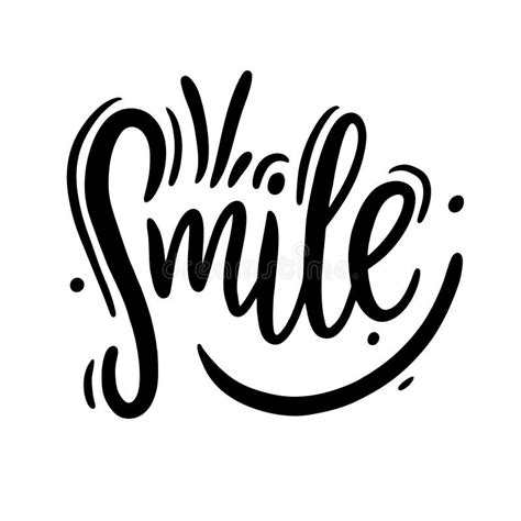 Smile Hand Drawn Vector Lettering Template Design Logo Isolated On