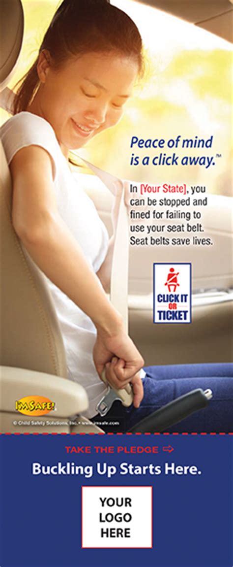 3 8015 seat belt click it or ticket info pledge card i m safe