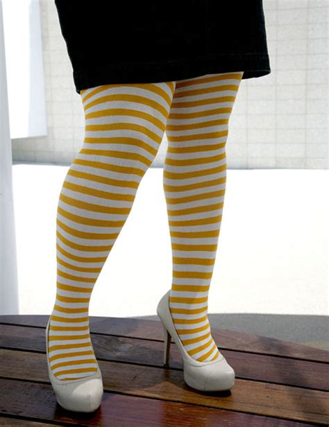 White Plus Sized Striped Tights Gold And White Striped Ti Flickr