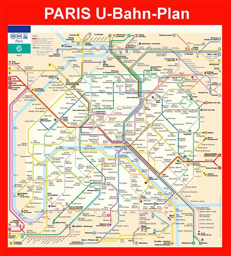 Paris U Bahn Plan U Bahn Karte Paris Metrolinien