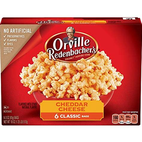 Orville Redenbachers Gourmet Cheddar Cheese Microwave Popcorn 6 Count