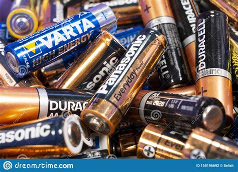 Multiple Aa Batteries Editorial Photography Image Of Charge 168196692