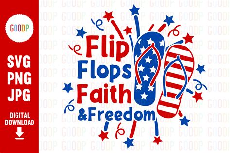 Flip Flops Faith Freedom Svg Graphic By Goodpshop · Creative Fabrica