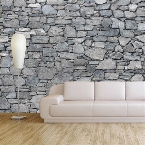 Stone Wall Mural Wallpaper Wall Murals Grey Stone Wall Stone Wall