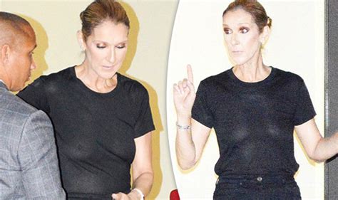 braless celine dion 49 flashes nipples as she suffers wardrobe malfunction in sheer top