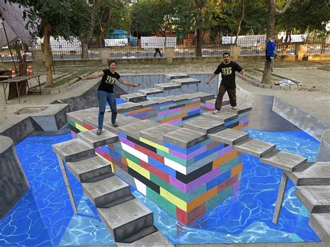 Optical Illusion Of An Optical Illusion 3d Street Painting Of A