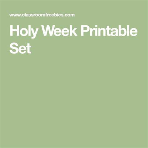 Holy Week Printable Set Printable Set Holy Week Printables