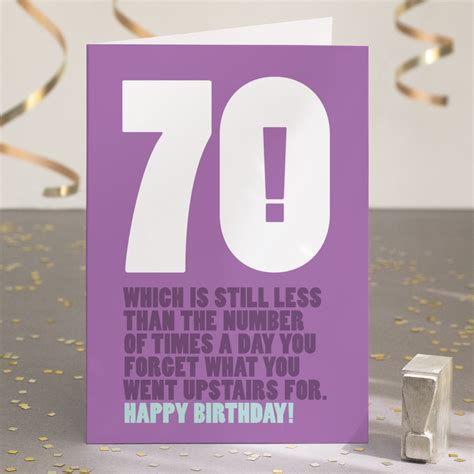 Funny 70th Birthday Card Funny Card For 70th Sarcastic Etsy Uk
