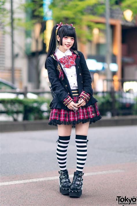 Japanese Goth Lover Yukachin On The Street In Harajuku With A Twintails