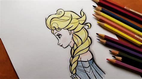 How To Draw Elsa From Frozen 2 Disneyرسم السا من فيلم ديزني فروزن خطوة بخطوة للمبتدئين Youtube