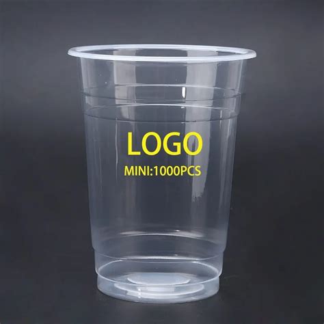 Disposable Plastic Cups Logo Printed Disposable Crystal Clear Pet