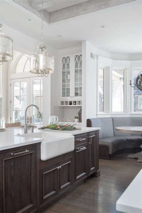 Take all of the cabinet doors off (please do not paint your doors while they are still attached to the cabinet bases). Painted White Kitchen with Dark Wood Island - Crystal ...