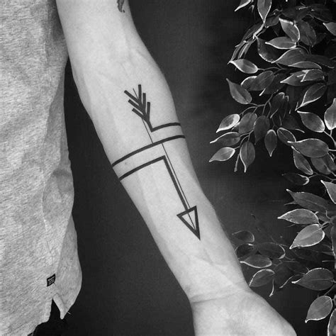 Black Geometric Arrow Tattoo Armband Tattoos For Men Arm Tattoos For