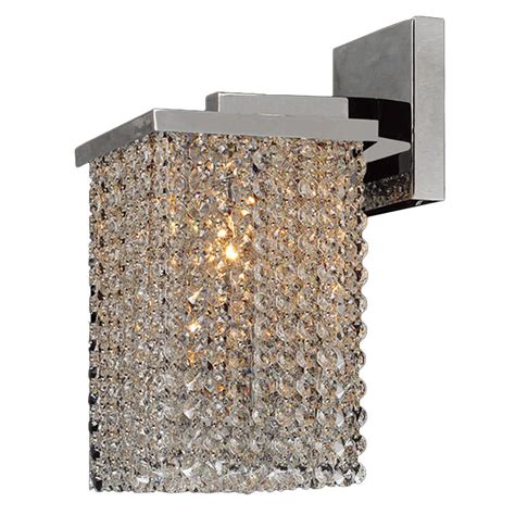 Worldwide Lighting Prism Collection 1 Light Chrome Crystal Wall Sconce
