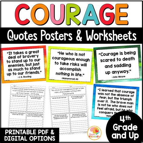 Courage Quotes Posters And Reflection Activities Bulletin Board