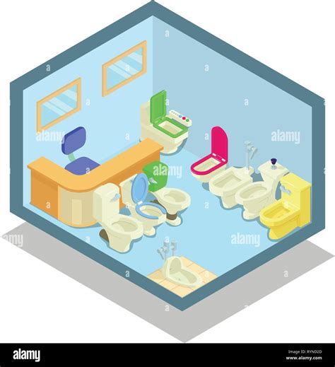 Toilet Concept Banner Isometric Style Stock Vector Image And Art Alamy