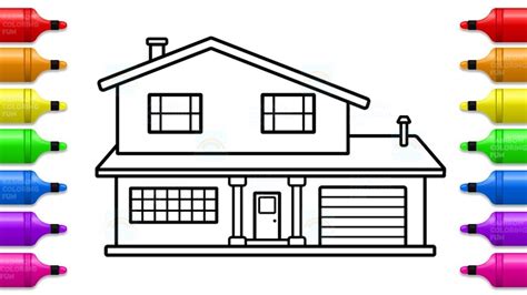 Get free printable coloring pages for kids. How to Draw House for Kids - Modern House Coloring Pages ...