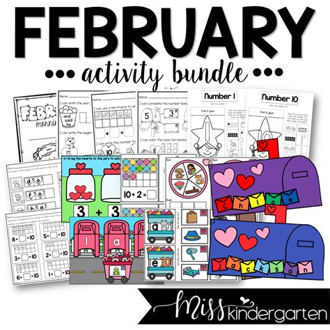 February Activity Bundle Miss Kindergarten