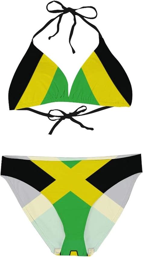 jamaica bikini set two piece halter sexy strappy swimwear clothing