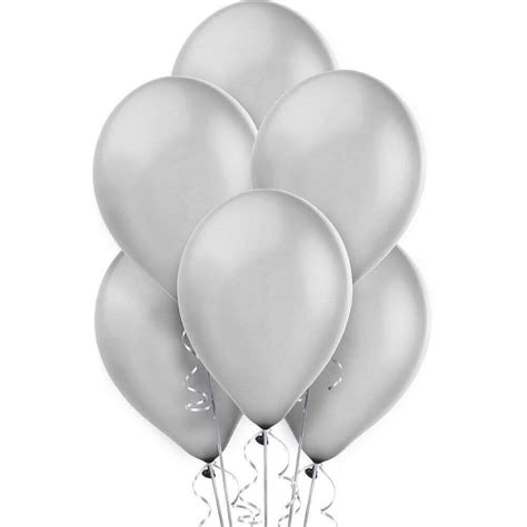 12 Metallic Silver Balloons 100ct Indias Premium Party Store