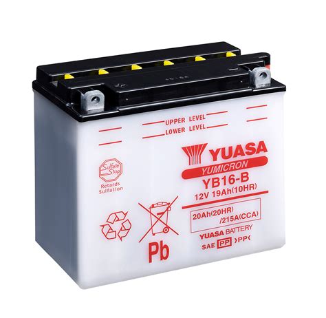 Motorcycle batteries are also designed to be discharged over and over again (something that would ruin a car battery very quickly). Yuasa Motorcycle Battery YB16-B 12V 19Ah From County Battery