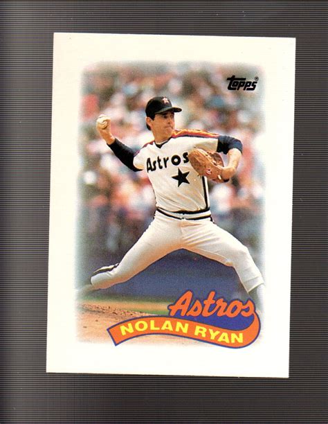 Because of his accomplishment the year before of eclipsing the 5,000 strikeout mark, topps placed him as the first card in their 1990 set. 1989 Topps Mini Leaders Houston Astros Baseball Card #14 Nolan Ryan Auctions - Buy And Sell ...